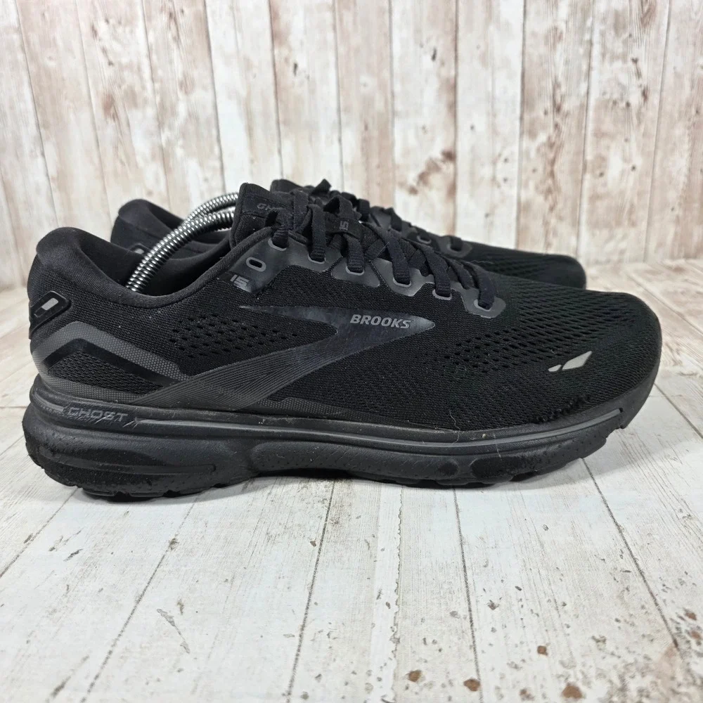 Brooks Ghost 15 Mens 10.5 Extra Wide 4E Black Running Shoes 1103934E020